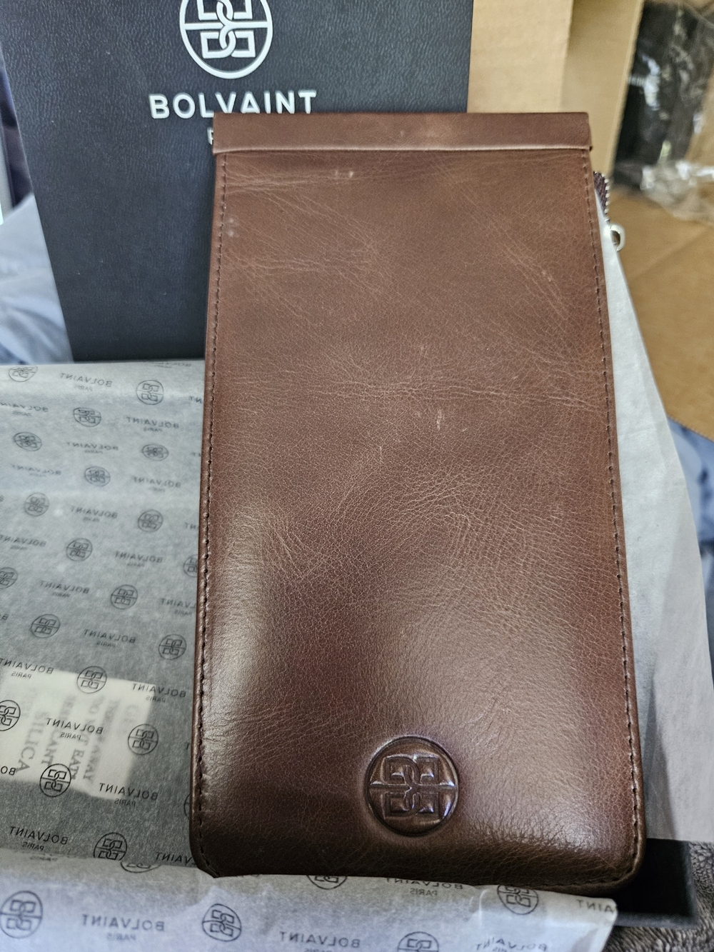 Brown Leather Wallet Clutch